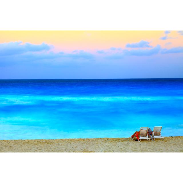 Caribbean beach at sunset House of Hampton Size: 61cm H x 91cm W x 3.8cm D on Productcaster.