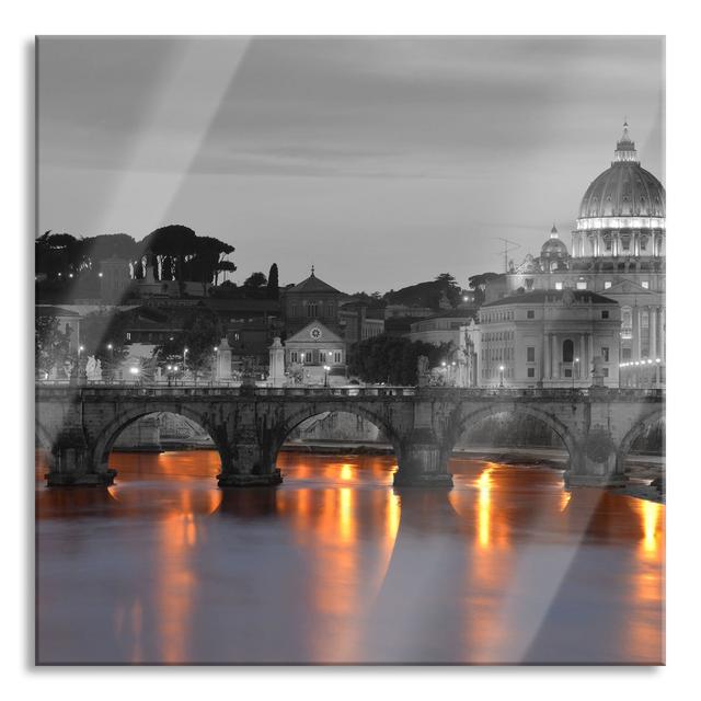 St. Peter's Basilica in the Evening - Unframed Photograph on Glass Ebern Designs Size: 70cm H x 70cm W x 0.4cm D on Productcaster.