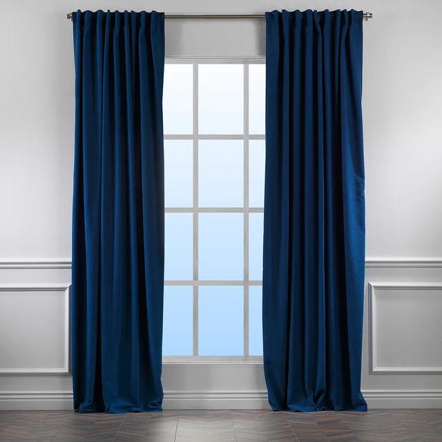 Extra langer & Extra breiter dekorativer Vorhang Einzelpaneel Lilijan Home & Curtain Gardinenfarbe: Marineblau, Vorhanggröße: 140cm W x 325cm L on Productcaster.