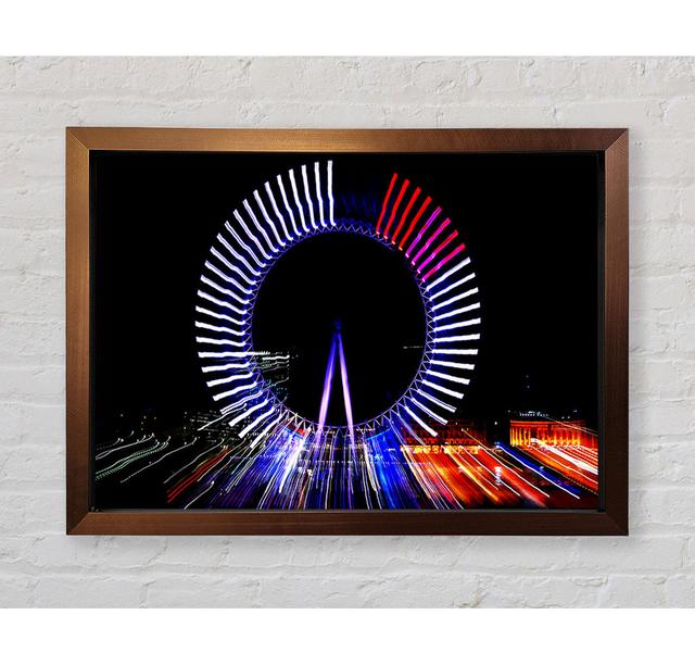 London Eye Lights - Druck Ebern Designs Größe: 42cm H x 59,7cm B on Productcaster.