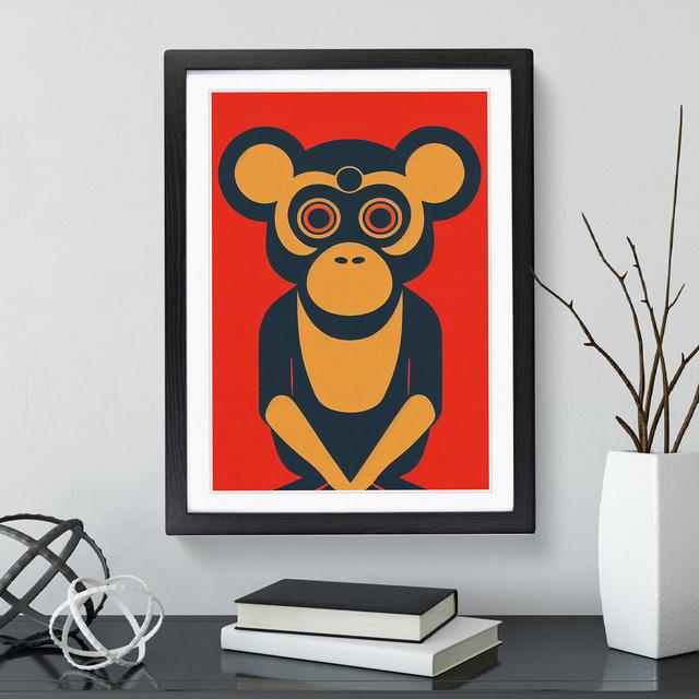 Monkey In Abstract No.2 - Wrapped Canvas Print Marlow Home Co. Format: Black, Size: 64cm H x 46cm W x 2cm D on Productcaster.