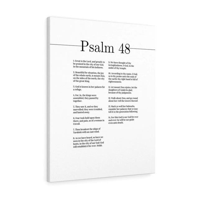 Great Is the Lord Psalm 48 - Wrapped Canvas Typography Blue Elephant Size: 76cm H x 61cm W on Productcaster.