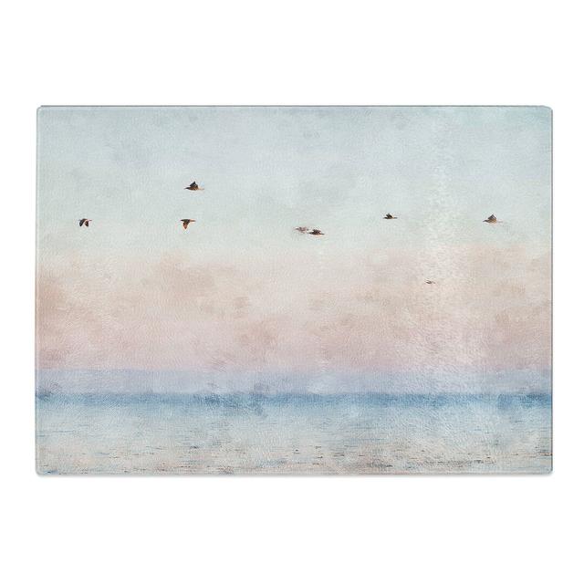 Tempered Glass Birds Above the Ocean Chopping Board East Urban Home Size: 20 cm x 28.5 cm on Productcaster.