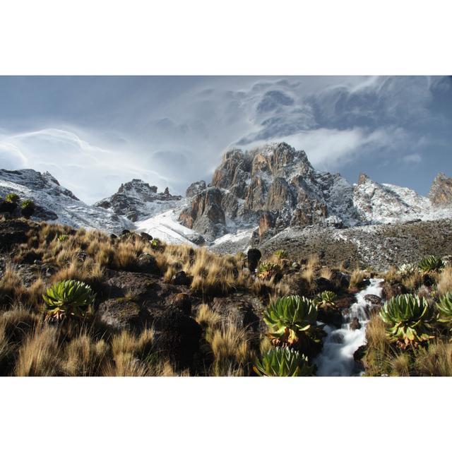 Mount Kenya at Sunrise by Wanderingnomad - Wrapped Canvas Photograph Union Rustic Size: 20.32cm x 30.48cm on Productcaster.