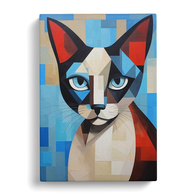 Siamese Cat Cubism No.2 - No Frame Art Prints Marlow Home Co. Size: 60cm H x 40cm W x 3cm D on Productcaster.