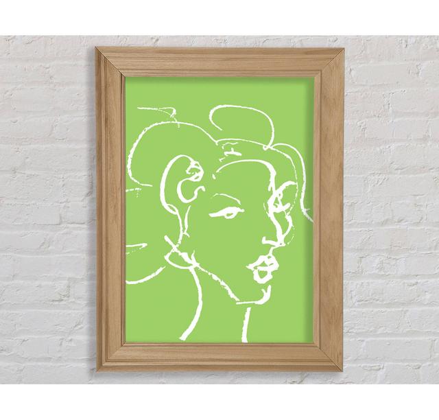 Pretty Lady Sketch Lime Green Framed Print Bright Star Size: 100cm H x 141.4cm W on Productcaster.