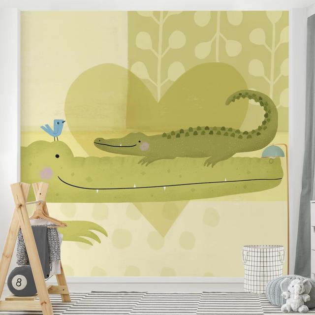 Frostley Crocodiles 2.4m x 2.4m Textured Matt Peel & Stick Wall Mural Harriet Bee Size: 2.4m L x 2.4m W on Productcaster.