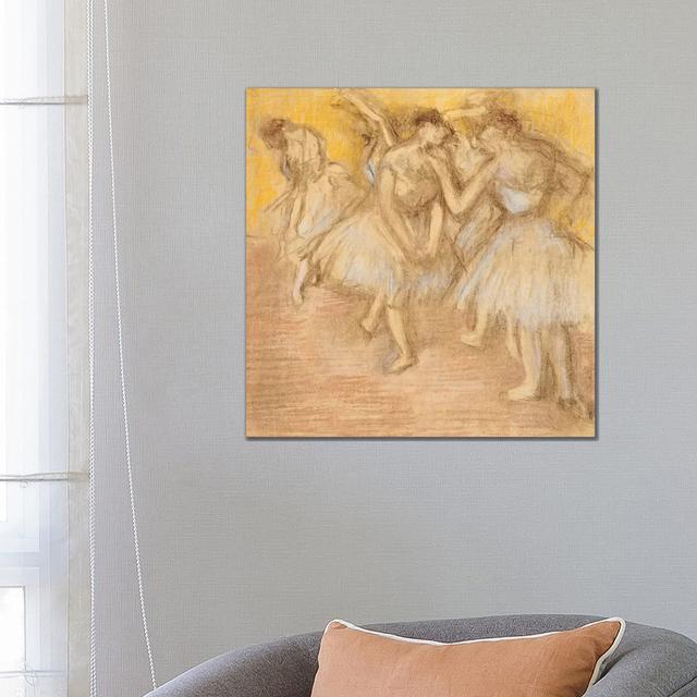 Five Dancers On Stage, C.1906-08 by Edgar Degas - Wrapped Canvas Painting Rosdorf Park Size: 66cm H x 66cm W x 1.91cm D on Productcaster.