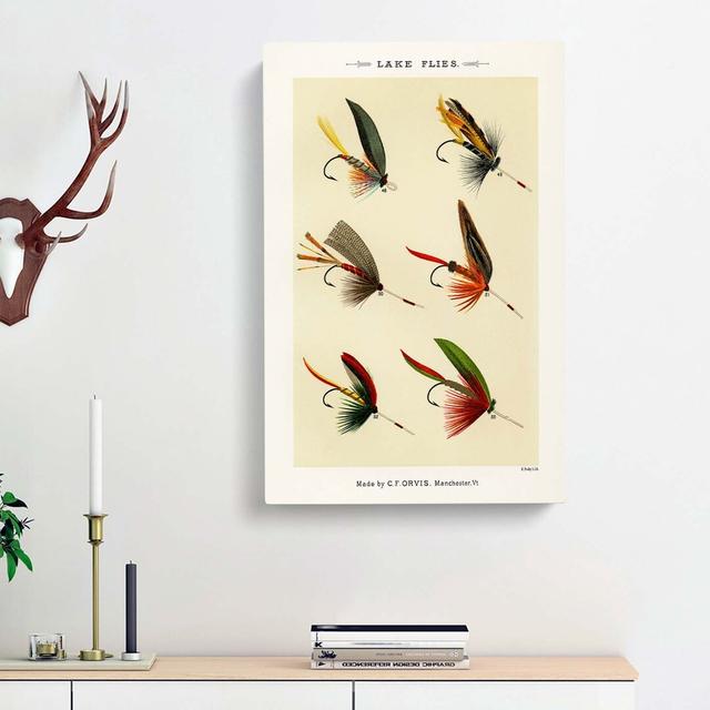 Lake Fishing Flies Version 2 by Mary Orvis Marbury - Wrapped Canvas Graphic Art Print East Urban Home Size: 50cm H x 35cm W x 3cm D on Productcaster.