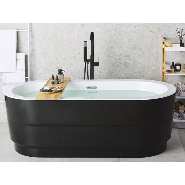 Chaves 1700mm x 800mm Freestanding Soaking Acrylic Bathtub Belfry Bathroom Finish: Black on Productcaster.