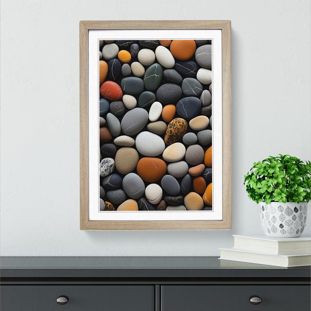 Pebbles Modern - Single Picture Frame Print on Wood 17 Stories Size: 64cm H x 46cm W x 2" D, Format: Oak Framed on Productcaster.