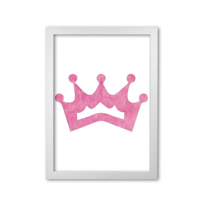 'Crown' Painting in Pink East Urban Home Size: 85 cm H x 60 cm W x 5 cm D, Format: White Grain Frame on Productcaster.