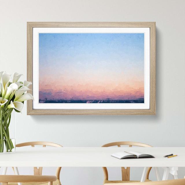 Pink Horizon in Abstract - Picture Frame Graphic Art Print East Urban Home Frame Option: Oak, Size: 40cm H x 60cm W x 2cm D on Productcaster.