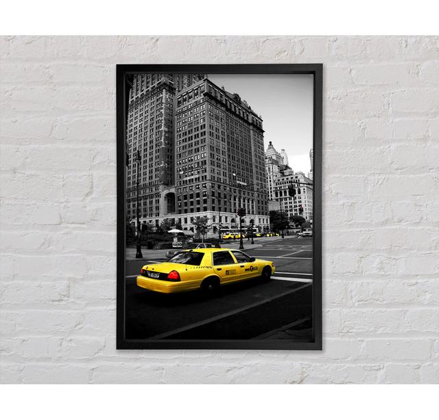 Nyc Yellow Cab - Print Brayden Studio Size: 84.1cm H x 59.7cm W x 3.3cm D, Fomat: Black Framed Canvas on Productcaster.