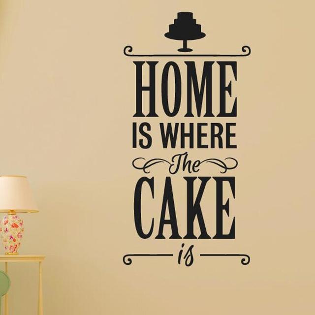 Home Is Where The Cake Is Wall Sticker East Urban Home Colour: Dark Green, Size: Medium on Productcaster.