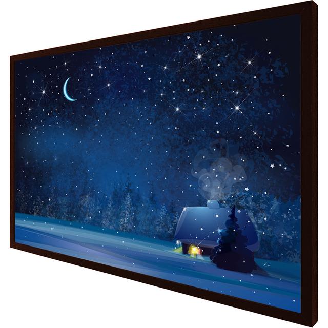 Gouglersville Night Winter Landscape - Single Picture Frame Print Alpen Home Size: 25cm H x 31cm W x 4cm D, Frame Colour: Brown on Productcaster.