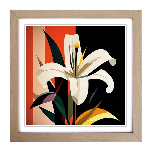 Lily Flower Bauhaus No.1 - Print Marlow Home Co. Format: Oak on Productcaster.