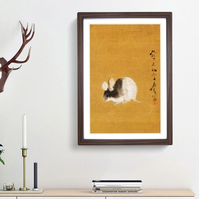 Mouse by Shibata Zeshin - Picture Frame Art Print East Urban Home Size: 36cm H x 27cm W x 2cm D, Frame Option: Walnut Framed on Productcaster.