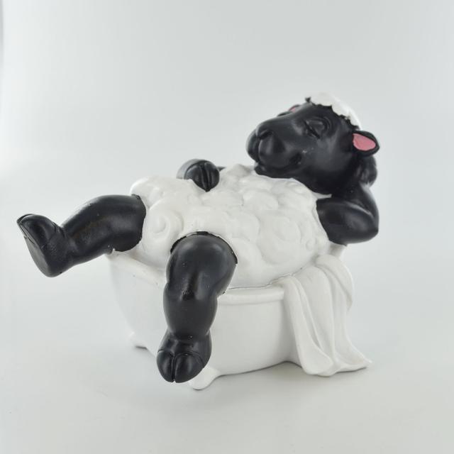 Comical Sheep In Bath Funny Figurine Happy Larry on Productcaster.