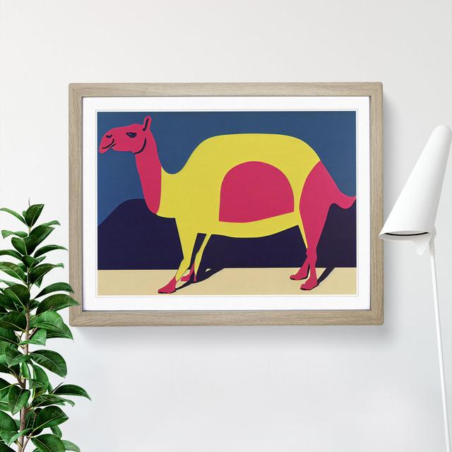 Abstract Camel - Picture Frame Graphic Art World Menagerie Size: 46cm H x 64cm W x 2cm D, Frame Colour: Oak on Productcaster.