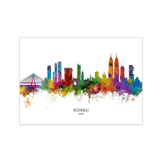 Mumbai India Skyline by Michael Tompsett - Graphic Art Print Ebern Designs Size: 21cm H x 30cm W x 1cm D, Format: Unframed on Productcaster.