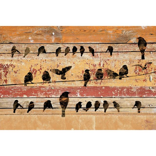 Birds On Wood V by Irena Orlov - Wrapped Canvas Art Prints Rosalind Wheeler Size: 61cm H x 91cm W on Productcaster.