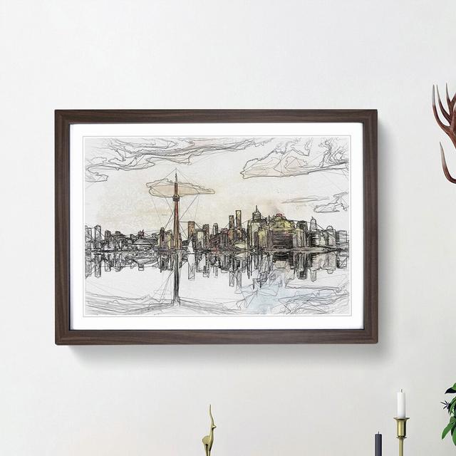 Reflection of the Toronto Skyline in Abstract - Picture Frame Graphic Art Print East Urban Home Size: 62cm H x 87cm W x 2cm D, Frame Option: Walnut Fr on Productcaster.