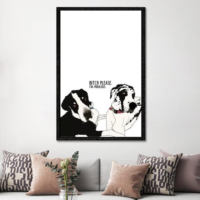 Bitch Please Great Danes by Sketch And Paws - Gallery-Wrapped Canvas Giclée on Canvas Lark Manor Format: Black Floater Framed, Size: 152.4cm H x 101.6 on Productcaster.