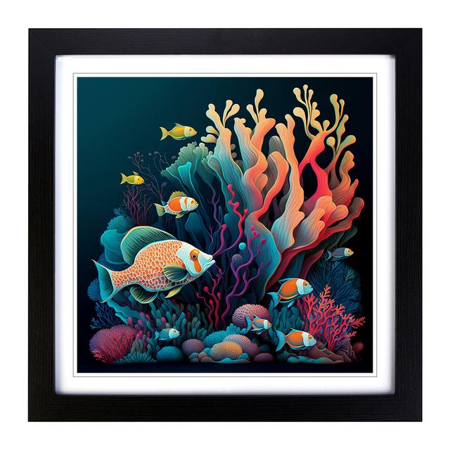 Coral Reef Neo-Traditional House of Hampton Frame Colour: Black on Productcaster.