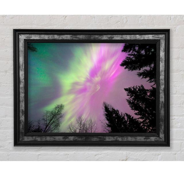 Northern Light Skies 2 - Single Picture Frame Painting on Canvas Ophelia & Co. Format: Black Framed Wood, Size: 59.7cm H x 84.1cm W x 3cm D on Productcaster.