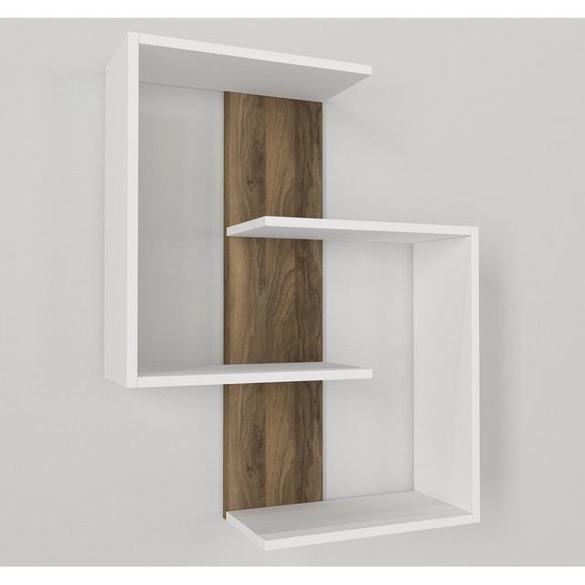 Armor Wall Shelf Anthracite - Sapphire Ebern Designs Finish: White/Walnut on Productcaster.