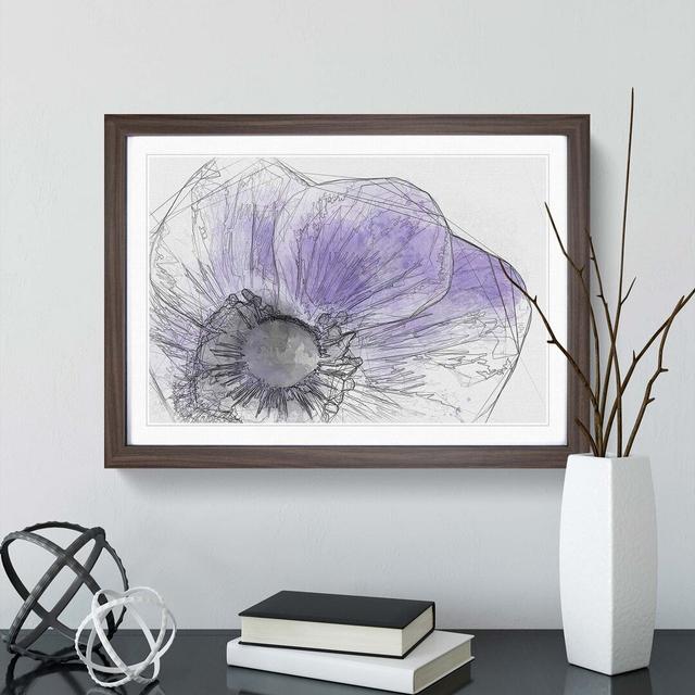 Purple Anemone Flower in Abstract - Picture Frame Graphic Art Print East Urban Home Size: 50cm H x 76cm W x 2cm D, Frame Option: Walnut on Productcaster.