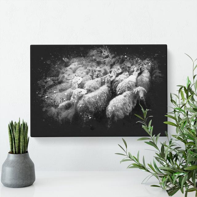 Flock Of Sheep Vol.1 - Wrapped Canvas Painting East Urban Home Size: 35cm H x 50cm W x 3cm D on Productcaster.