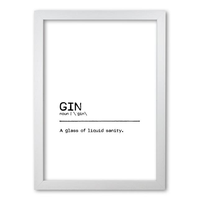 Gin Sanity - Print East Urban Home Format: White Grain Frame, Size: 85 cm H x 60 cm W x 5 cm D on Productcaster.