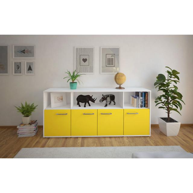 Sideboard Leisy 17 Stories Farbe (Korpus/Front): Gelb/Weiß on Productcaster.