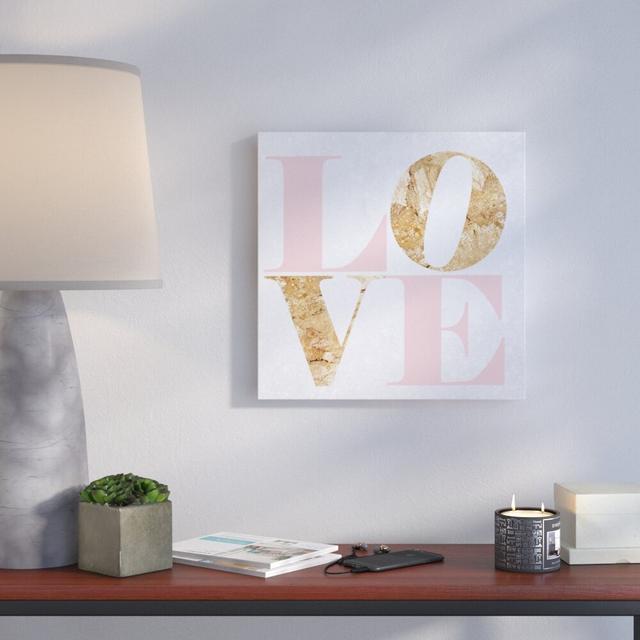 Build On Love Romance - Wrapped Canvas Print East Urban Home Size: 40.64cm H x 40.64cm W x 3.81cm D on Productcaster.