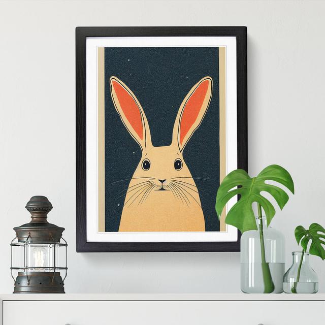 Rabbit Illustration - Single Picture Frame Print Harriet Bee Frame Option: Oak, Size: 64cm H x 46cm W x 2cm D on Productcaster.