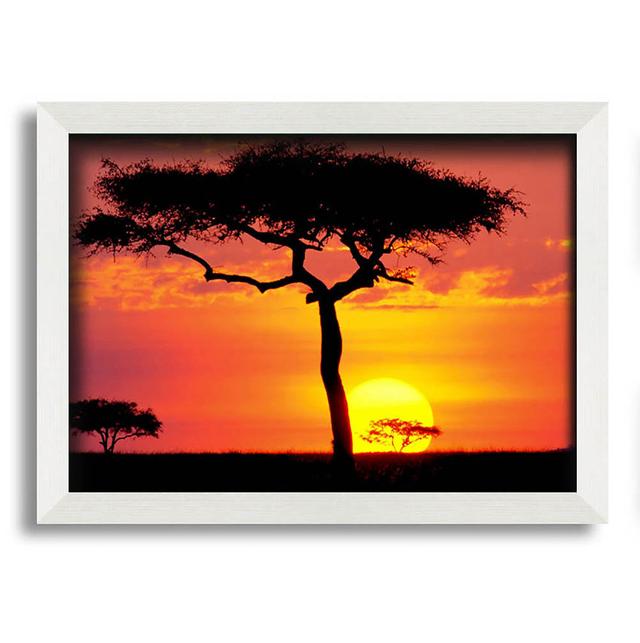 Sunset In Kenya Framed Print Wall Art Brayden Studio Size: 21cm H x 29.7cm W x 10cm D on Productcaster.