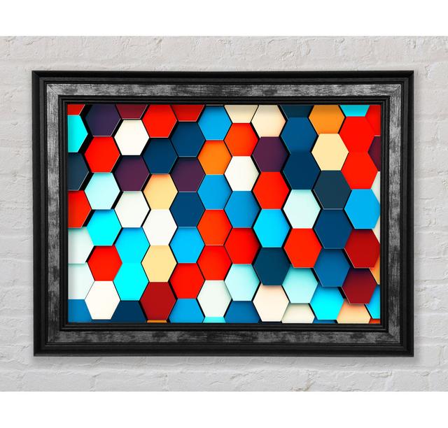 Honeycomb Pattern Grid - Single Picture Frame Art Prints Bright Star Size: 100cm H x 141.4cm W x 8cm D on Productcaster.