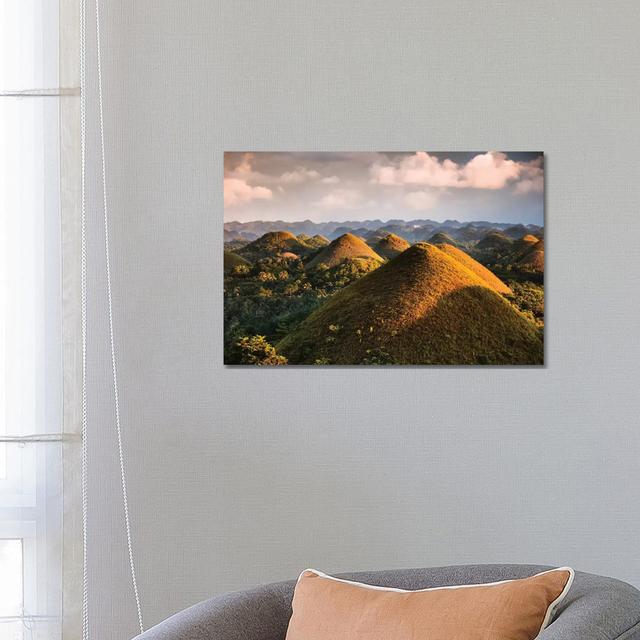 Chocolate Hills Sunset I by Matteo Colombo - Wrapped Canvas Gallery-Wrapped Canvas Giclée Alpen Home Size: 45.72cm H x 66.04cm W x 1.9cm D on Productcaster.