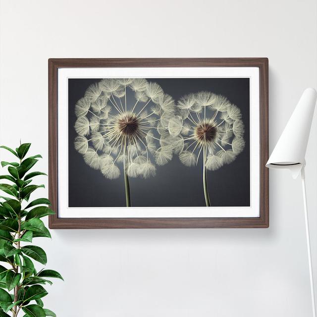 Creative Dandelion Flowers - Picture Frame Photograph 17 Stories Size: 34cm H x 46cm W x 2cm D, Frame Colour: Walnut on Productcaster.