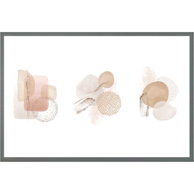 Airmont Blush, Pink, Ivory, Beige Watercolor Illustration And Gold Elements - Single Picture Frame Art Prints Metro Lane Size: 31cm H x 41cm W x 4cm D on Productcaster.