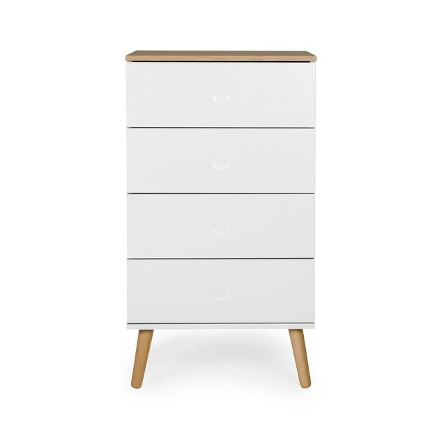 Dot 4 Drawer Chest Tenzo Colour: White/Oak on Productcaster.