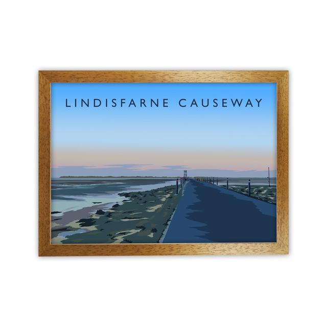 Lindisfarne Causeway by Richard O'Neill - Graphic Art Print Corrigan Studio Format: Brown Framed, Size: 46cm H x 63cm W x 3cm D on Productcaster.