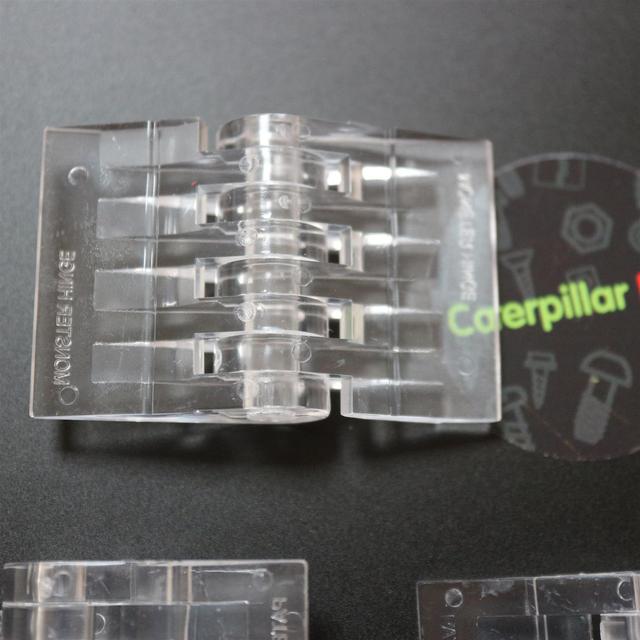 Monster Hinge Hinges Clear Acrylic Plastic Perspex Transparent (Set of 4) Caterpillar Red on Productcaster.