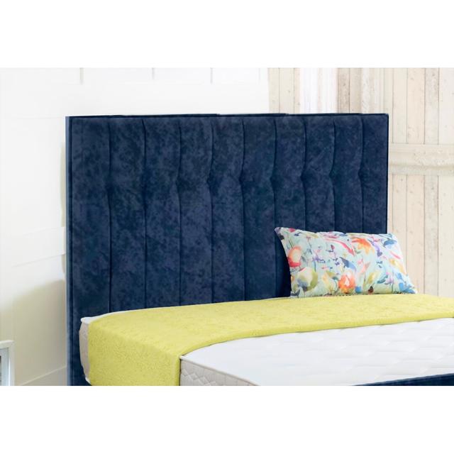 Armory Upholstered Headboard Rosdorf Park Size: Single (3'), Colour: Blue on Productcaster.