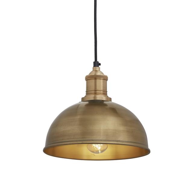 Dome Pendant Light with Metal Shade by Industville, Holder Finish: Brass on Productcaster.