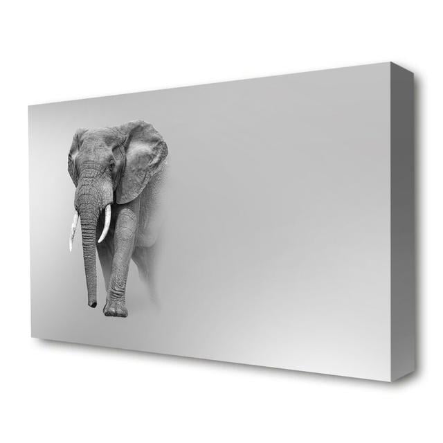 Elephant in the Mist Wild Life - Wrapped Canvas Graphic Art Print East Urban Home Size: 101.6cm H x 142.2cm W x 1cm D on Productcaster.