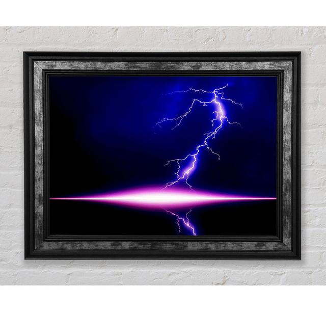 Blue Lightning Storm Pink Awakening Framed Print Bright Star Size: 21cm H x 42cm W on Productcaster.