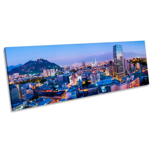 Santiago Chile City Skyline - Wrapped Canvas Panoramic Print 17 Stories Size: 45.72cm H x 137.16cm W on Productcaster.